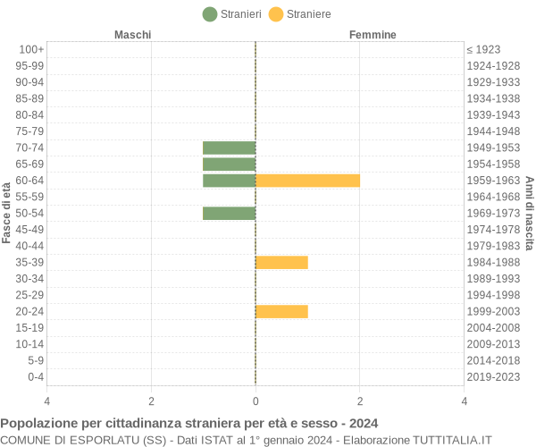 Grafico cittadini stranieri - Esporlatu 2024