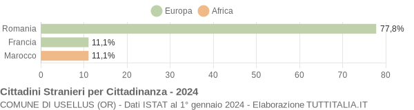 Grafico cittadinanza stranieri - Usellus 2024