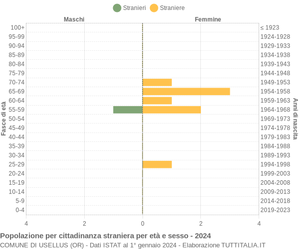 Grafico cittadini stranieri - Usellus 2024