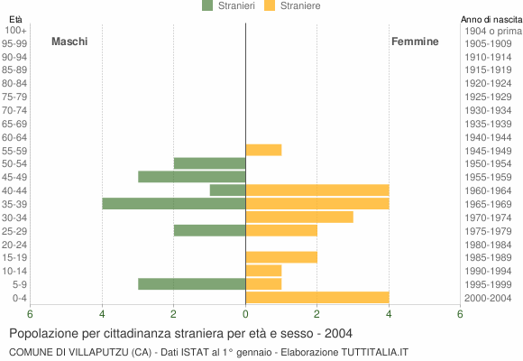 Grafico cittadini stranieri - Villaputzu 2004