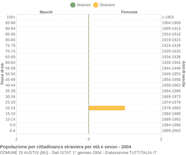 Grafico cittadini stranieri - Austis 2004