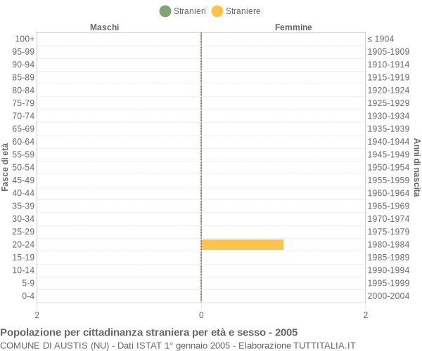 Grafico cittadini stranieri - Austis 2005