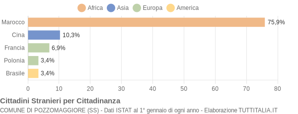 Grafico cittadinanza stranieri - Pozzomaggiore 2006