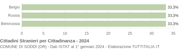 Grafico cittadinanza stranieri - Soddì 2024