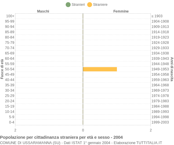 Grafico cittadini stranieri - Ussaramanna 2004