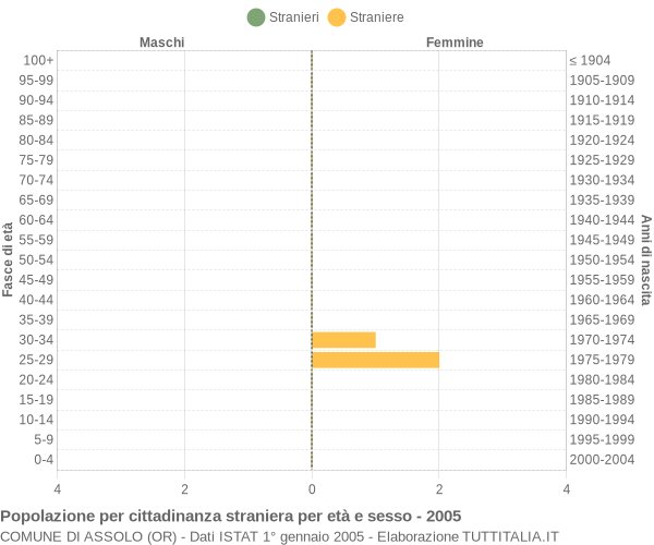 Grafico cittadini stranieri - Assolo 2005