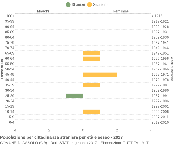 Grafico cittadini stranieri - Assolo 2017