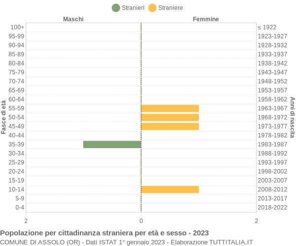 Grafico cittadini stranieri - Assolo 2023