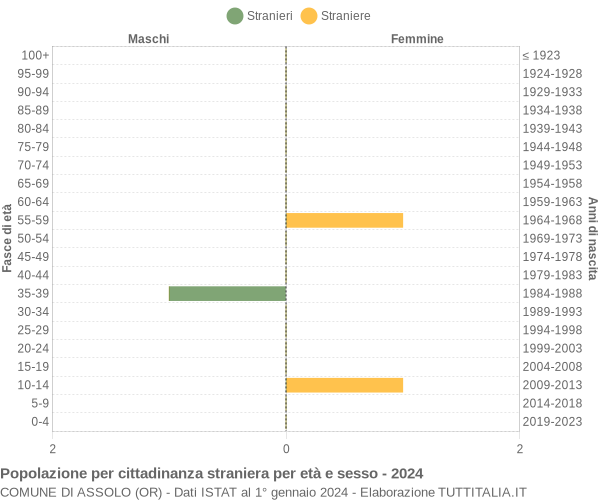 Grafico cittadini stranieri - Assolo 2024