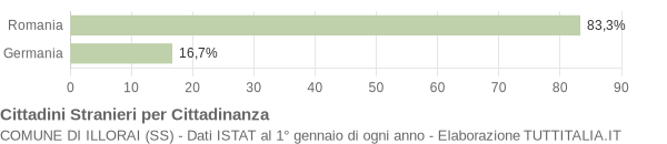 Grafico cittadinanza stranieri - Illorai 2010