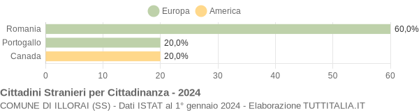 Grafico cittadinanza stranieri - Illorai 2024