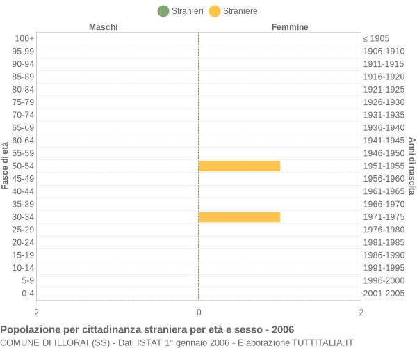 Grafico cittadini stranieri - Illorai 2006