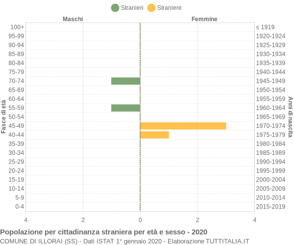 Grafico cittadini stranieri - Illorai 2020