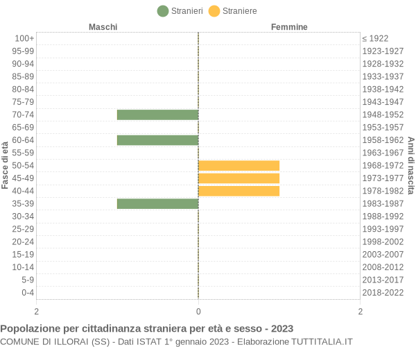 Grafico cittadini stranieri - Illorai 2023