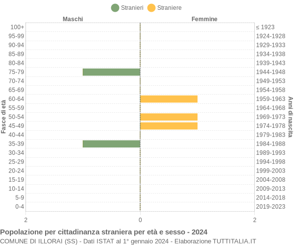 Grafico cittadini stranieri - Illorai 2024