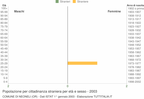Grafico cittadini stranieri - Neoneli 2003