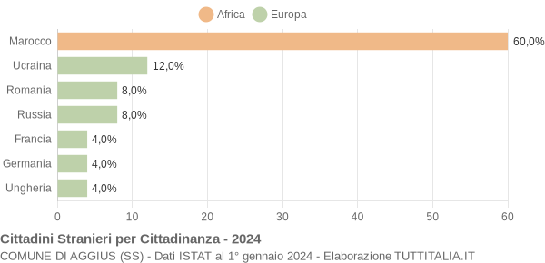 Grafico cittadinanza stranieri - Aggius 2024