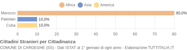 Grafico cittadinanza stranieri - Cargeghe 2007