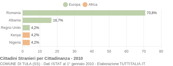 Grafico cittadinanza stranieri - Tula 2010