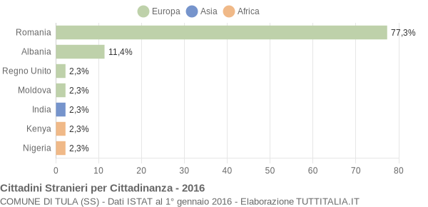 Grafico cittadinanza stranieri - Tula 2016