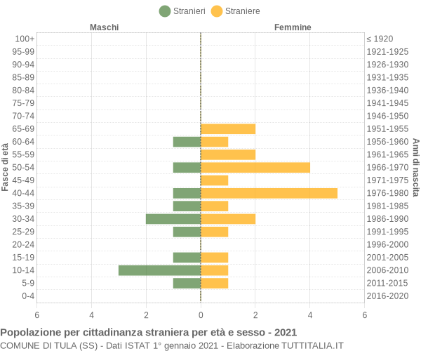 Grafico cittadini stranieri - Tula 2021