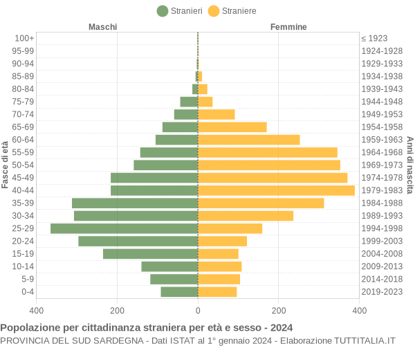 Grafico cittadini stranieri - 2024