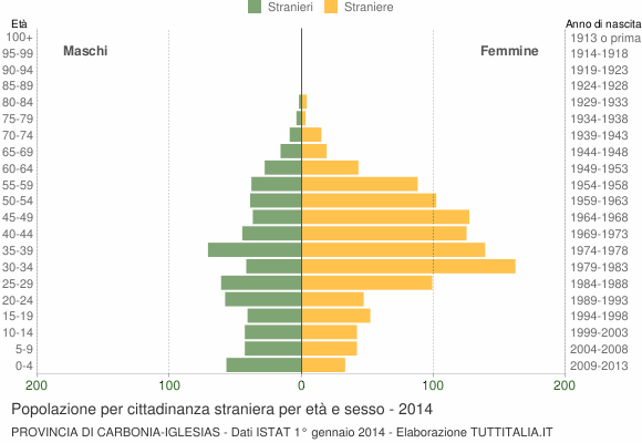 Grafico cittadini stranieri - 2014