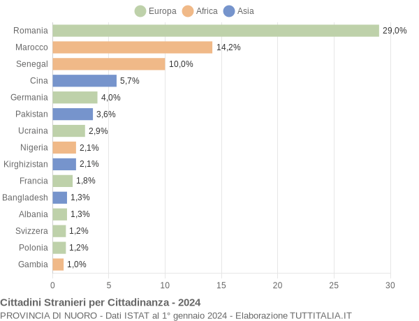 Grafico cittadinanza stranieri - 2024