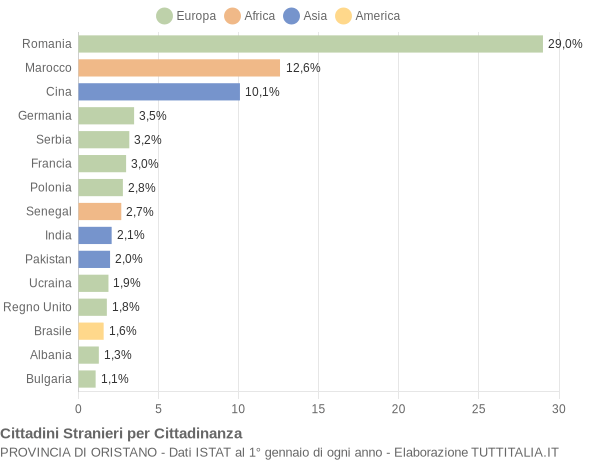 Grafico cittadinanza stranieri - 2013