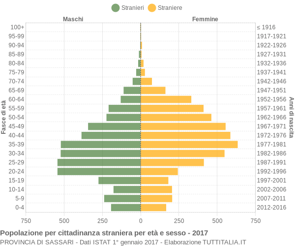 Grafico cittadini stranieri - 2017