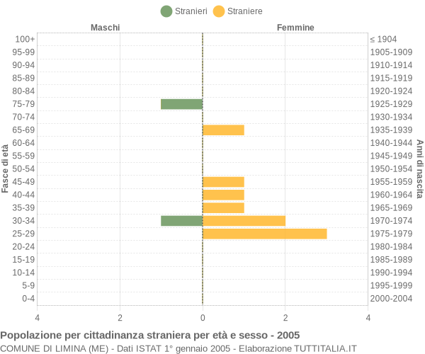 Grafico cittadini stranieri - Limina 2005