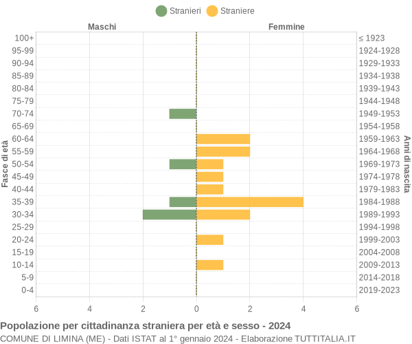 Grafico cittadini stranieri - Limina 2024