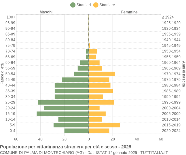 Grafico cittadini stranieri - Palma di Montechiaro 2025