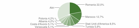 Grafico cittadinanza stranieri - Capaci 2009
