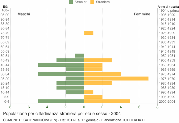 Grafico cittadini stranieri - Catenanuova 2004