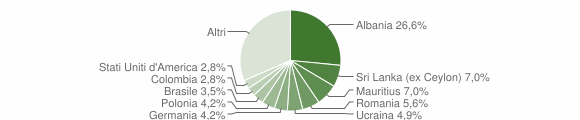 Grafico cittadinanza stranieri - Mascalucia 2007
