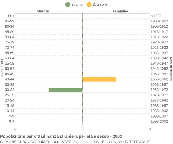 Grafico cittadini stranieri - Raccuja 2003