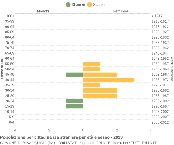 Grafico cittadini stranieri - Bisacquino 2013