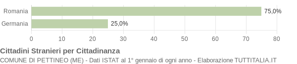 Grafico cittadinanza stranieri - Pettineo 2008