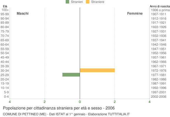 Grafico cittadini stranieri - Pettineo 2006