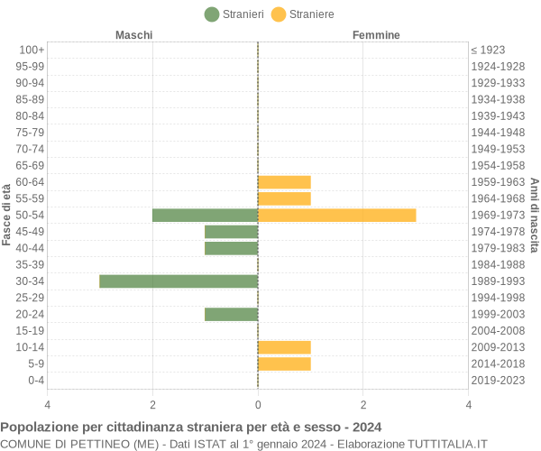 Grafico cittadini stranieri - Pettineo 2024