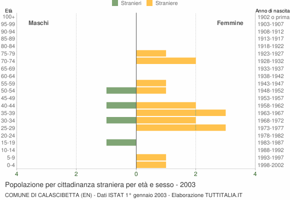 Grafico cittadini stranieri - Calascibetta 2003