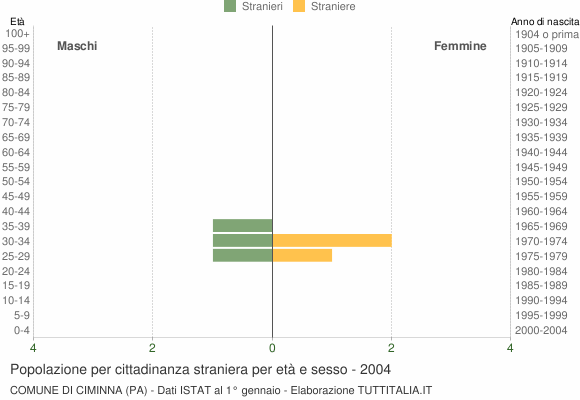 Grafico cittadini stranieri - Ciminna 2004