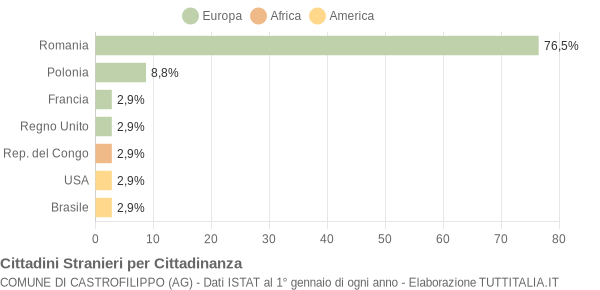 Grafico cittadinanza stranieri - Castrofilippo 2009