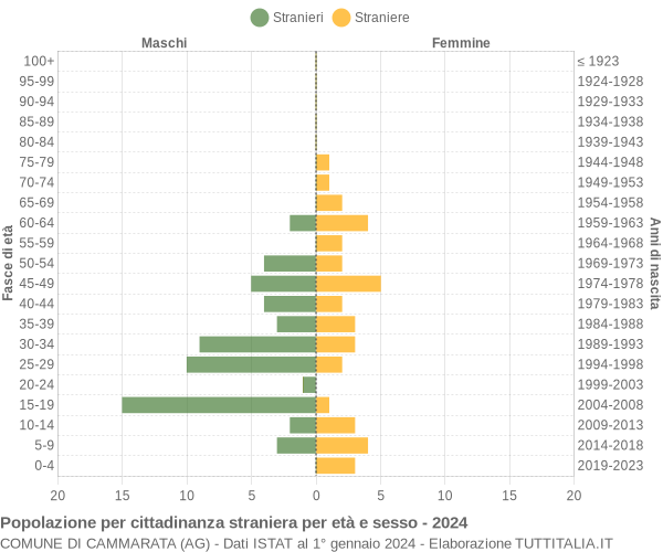 Grafico cittadini stranieri - Cammarata 2024