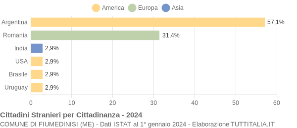 Grafico cittadinanza stranieri - Fiumedinisi 2024