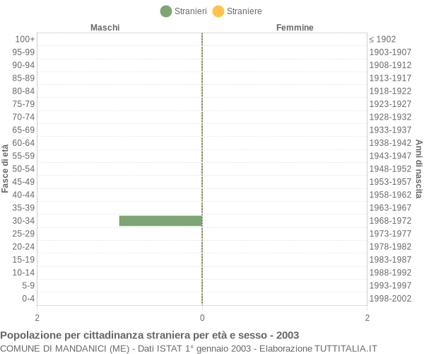 Grafico cittadini stranieri - Mandanici 2003