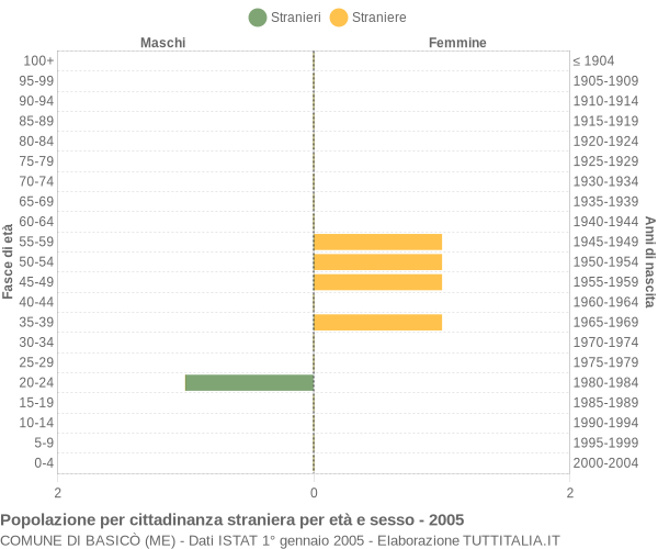 Grafico cittadini stranieri - Basicò 2005