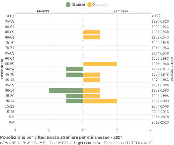 Grafico cittadini stranieri - Basicò 2024