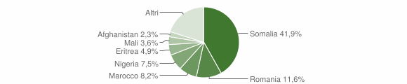 Grafico cittadinanza stranieri - Racalmuto 2015